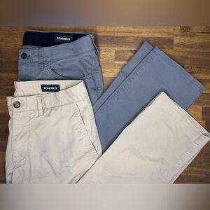[Lot of 2] Bonobos 31x28 Men's Chinos Slim Fit Dress Pants Gray and Khaki Tan